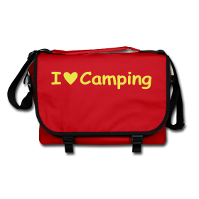 Umhängetasche mit Druckmotiv "I love Camping"