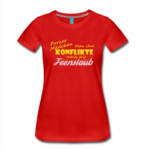 Rotes T-Shirt mit Motiv: Porzer Mädchen lösen ihre Konflikte meist mit Feenstaub.
